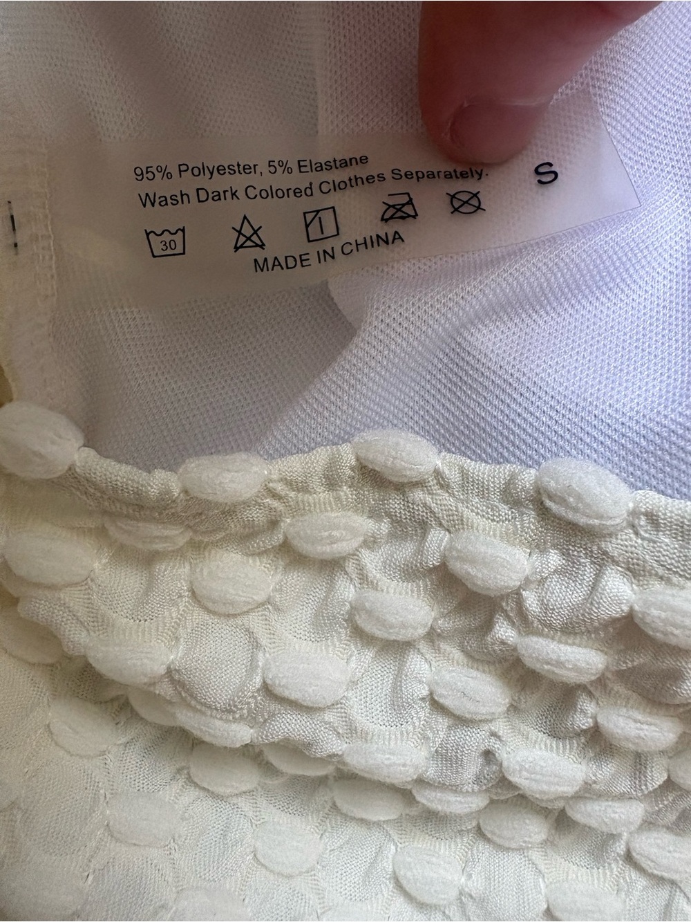 SHEIN Cream Textured Bandeau Bikini Set with Knot Detail - Picture 8 of 8